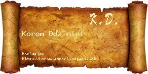 Korom Dániel névjegykártya